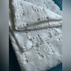 Vintage French Lace Blanket/ Table cloth / curtain